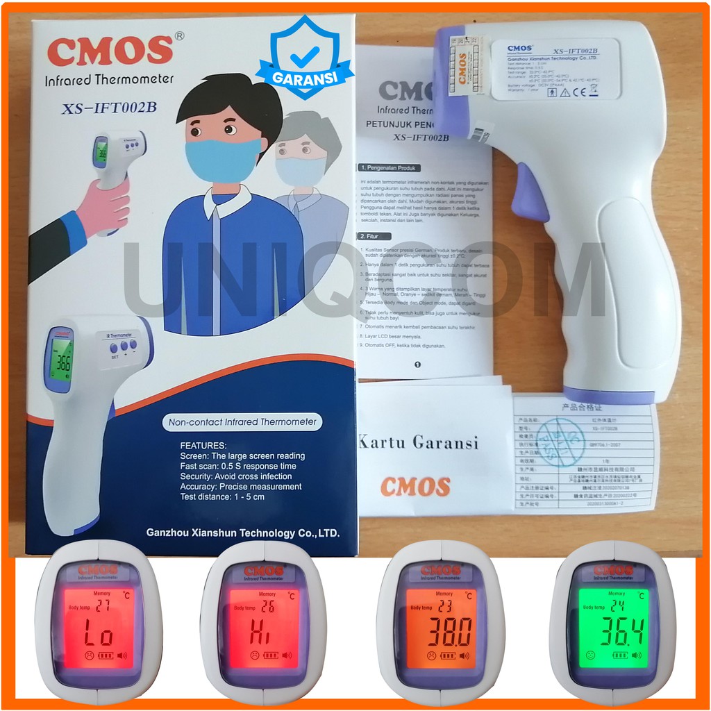 Thermometer Gun Non Contact Infrared Pengukur Suhu Tembak 3 Color Backlight Ready Stock