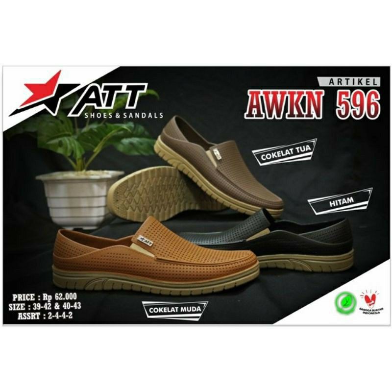 SEPATU Att Akn 596 / SEPATU SLIP ON KARET PRIA