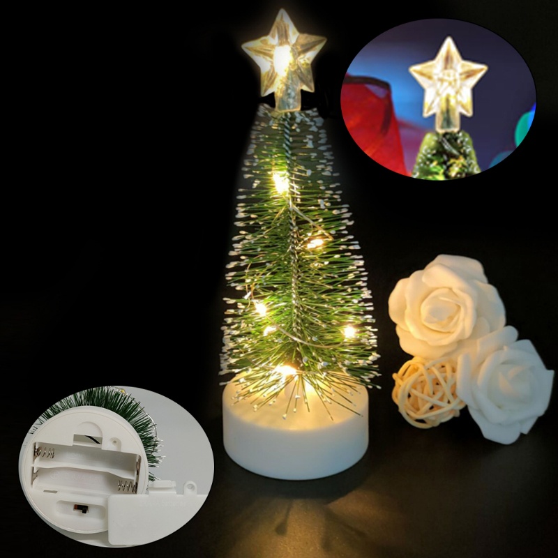 3pcs / Set Ornamen Pohon Natal Dengan Lampu Led Untuk Pesta Natal / Rumah / Kantor / Kamar Tidur