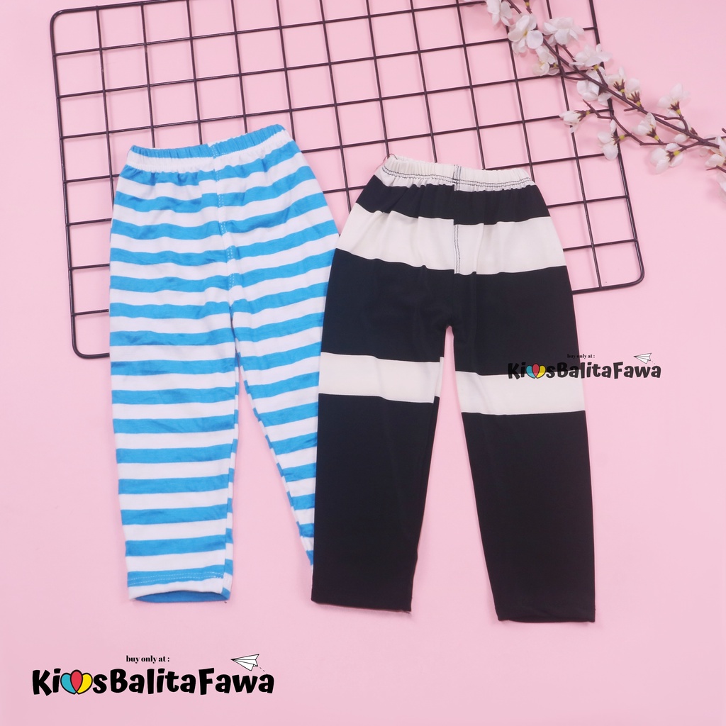 Legging Motif Salur uk 1-2 Tahun / Celana Salur Panjang Anak Perempuan Legging Pants Ketat Adem