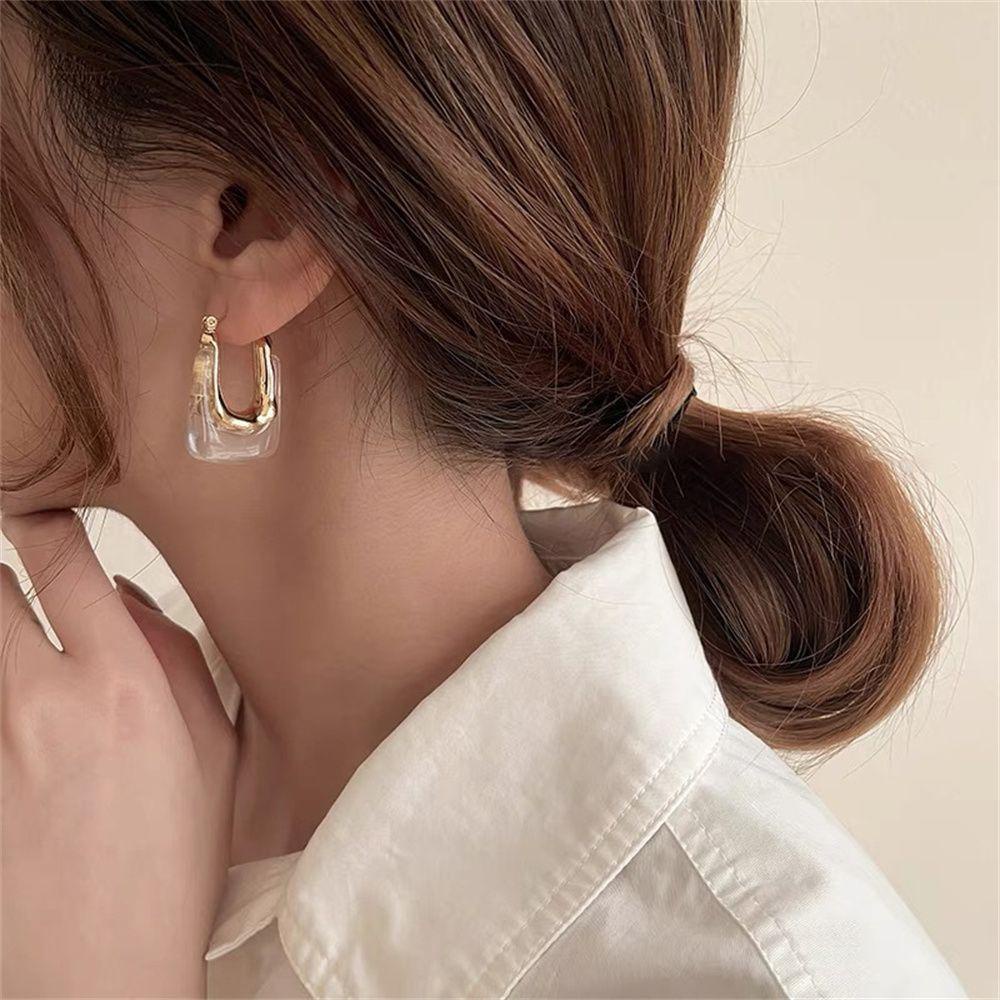 R-bunga Anting Pesta Wanita Gadis Anting Akrilik Resin Tidak Teratur Geometris Drop Earrings