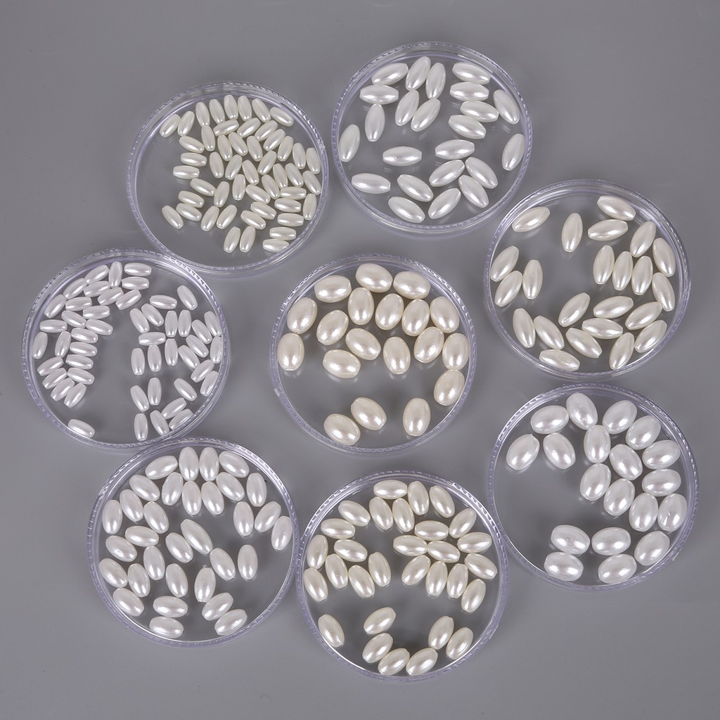 4x8/6x10/6x12/8x11mm 50-200pcs Manik-Manik Mutiara Imitasi Bentuk Oval Bahan Plastik Abs Untuk Membuat Perhiasan Diy