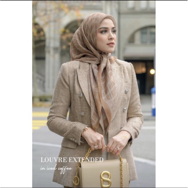 louvre extended warna iced coffee buttonscarves new not preloved