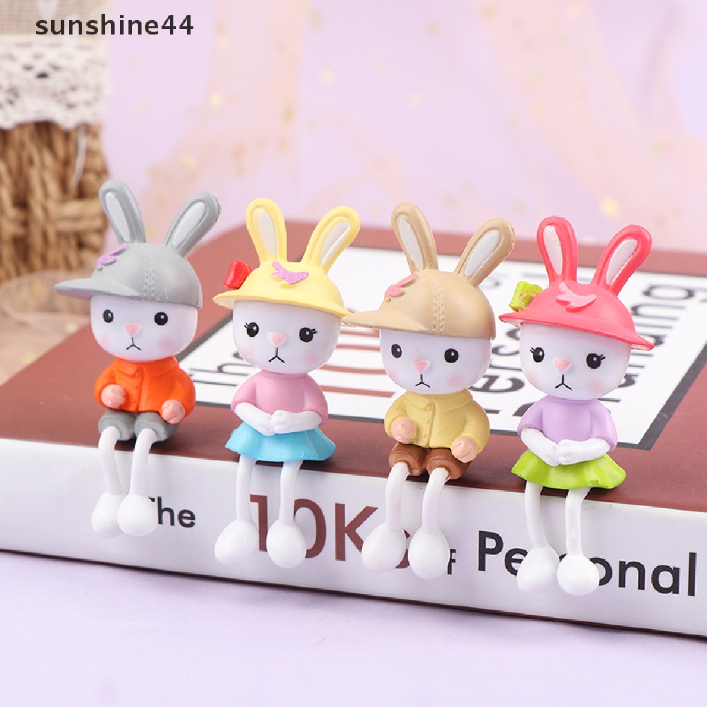 Sunshine Miniatur Kelinci Kaki Panjang Bahan Resin Untuk Dekorasi Rumah