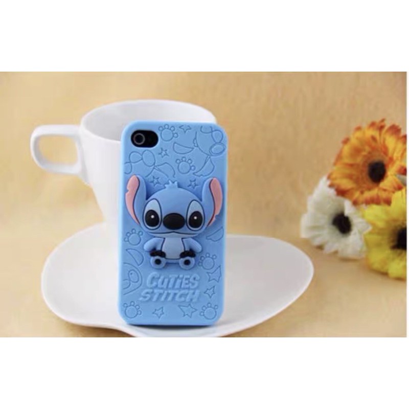 Silicon 3D Stitch Biru For IPHONE 5 6 6 PLUS softcase boneka karakter lucu / silikon tebal karakter lucu / case anak anak warna biru / pelindung hp