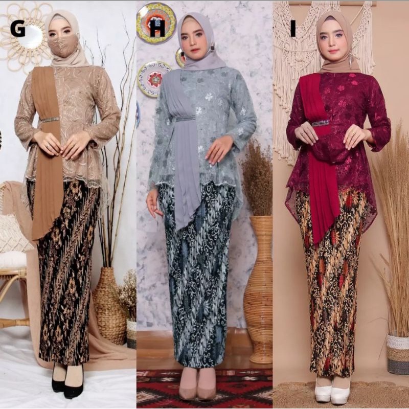 PROMO!kebaya selendang rok plisket(harga setelan)KWALITAS PREMIUM