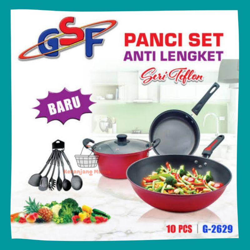 Panci Lengkap Serbaguna / Panci Set 4Pcs Teflon Series / Teflon Series