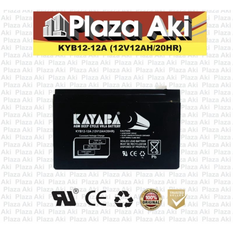Aki Sepeda Listrik Selis 12V 12Ah 12V12Ah Kayaba AGM Deep Cycle VRLA Battery GEL (VRLA 12V 12Ah)