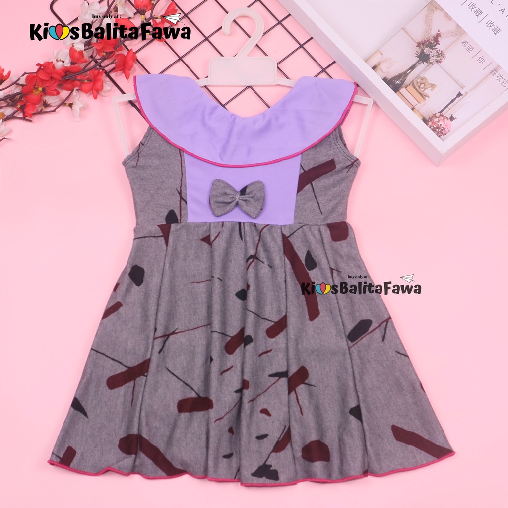 (Batik) Dress Cantika uk 3-4 Tahun / Dres Anak Perempuan Model Yukensi Baju Pesta Cewek Motif Modern