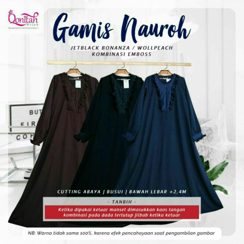 gamis akhwat jubah akhwat jetblack bonanza hitam pekat | jetblack dan wolfis