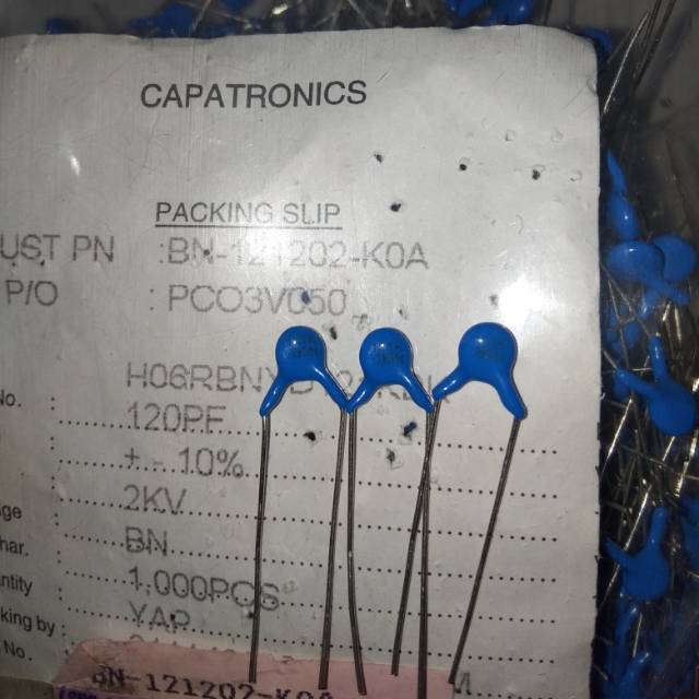 10pcs Kapasitor 120pf 2KV kode 121 2KV
