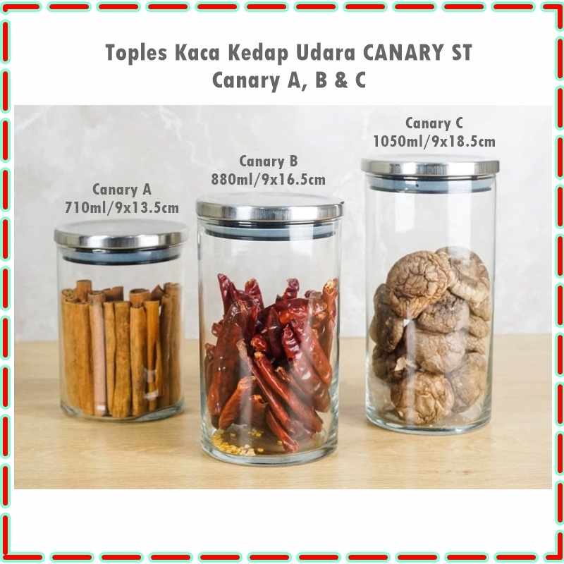 Set 3pcs Set Canary ST (Tutup Stainless) A 710ml/B 880ml/C1050ml 3pcs