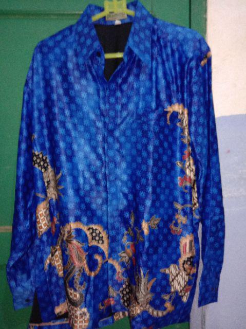 Kemeja Batik - Semi Sutera - Kemeja Textile Furing Hq - No Sanwos