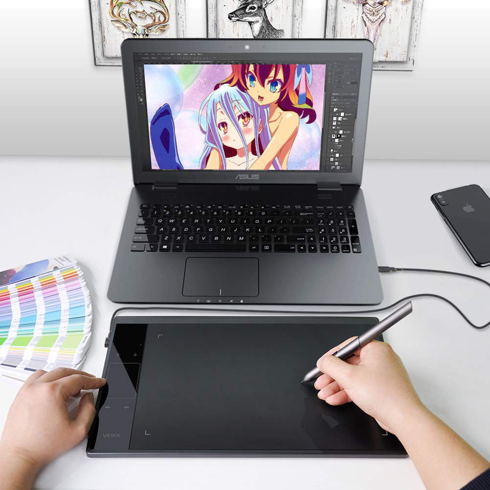 YUKI Z1060 - Veikk  A30 Pen Tablet Drawing 10x6 Inch Press Level  8192 Bonus Softcase antigores