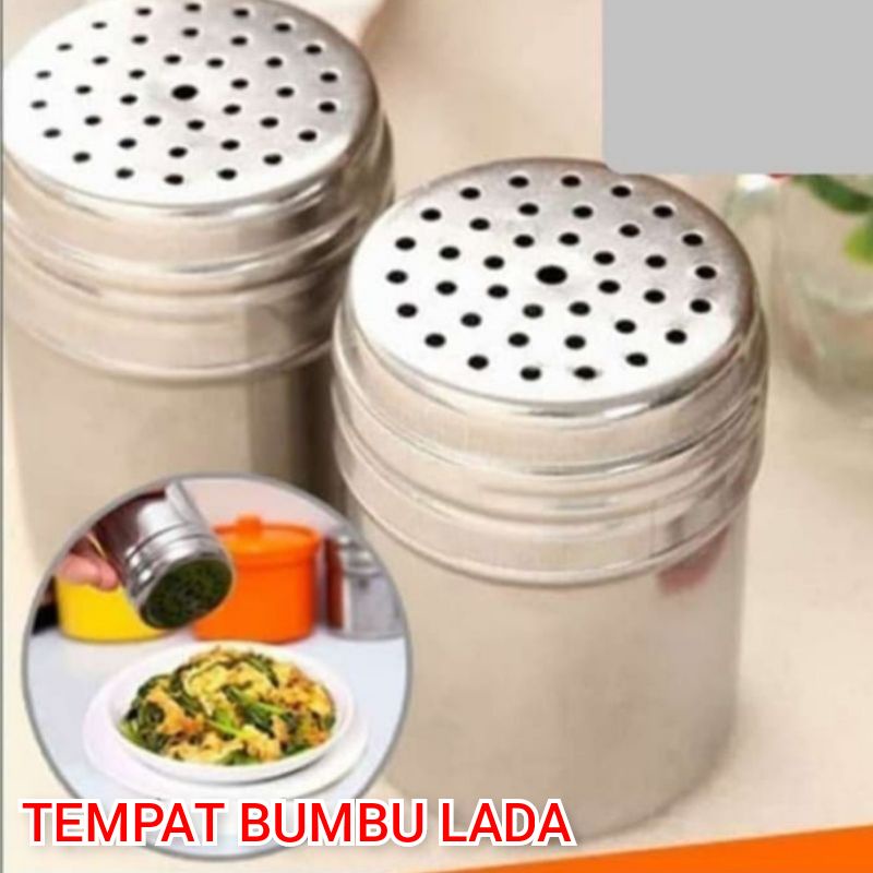 PEPPER SHAKER TEMPAT BUMBU LADA TEMPAT GARAM TEMPAT TUSUK GIGI STAINLESS