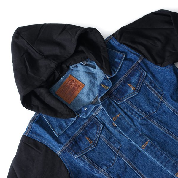 Jaket Jeans Pria Hoodie Denim Boy