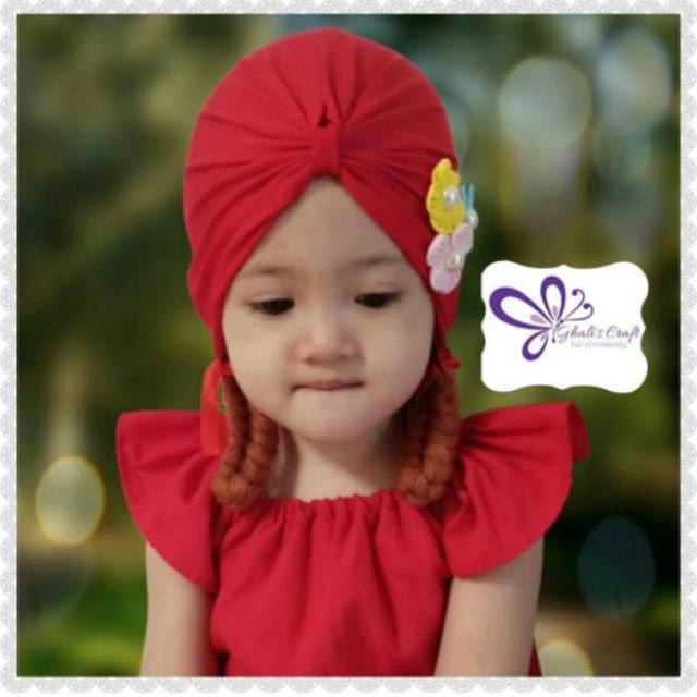 TURBAN BAYI BUNGA KEPANG / TURBAN KEPANG BAYI 0-2 TAHUN