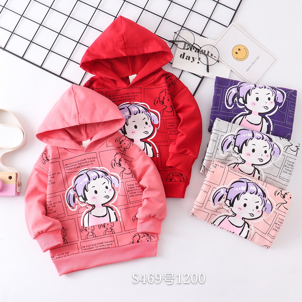 MF - Sweater hodie girl popped comic / sweater anak perempuan / fashion anak cewek import murah