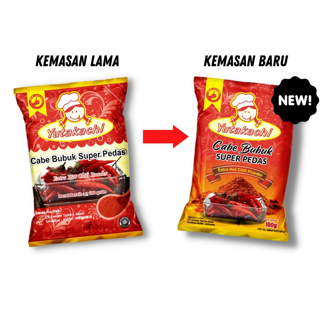 Cabe Bubuk Super Pedas Kemasan Renteng 100gr x 10pcs / Chili Powder Extra Hot / Gochugaru / Pusat Bumbu