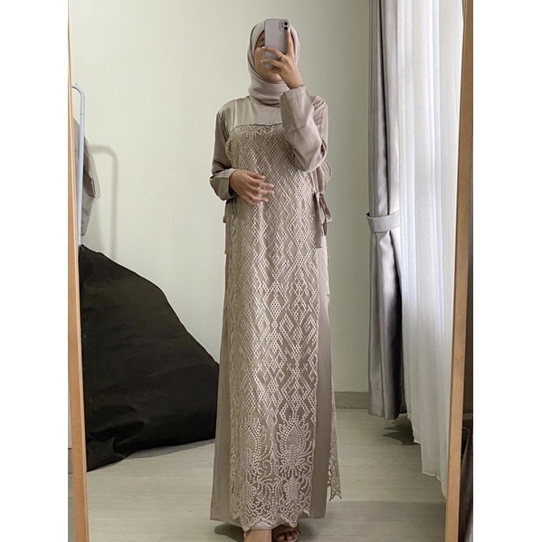 ALEA DRESS | DRESS KONDANGAN | DRESS SILK ARMANI MIX LACE | DRESS KONDANGAN SIMPLE, ELEGANT DAN NYAM