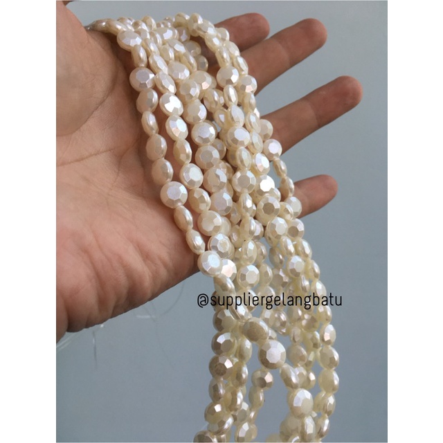 Mutiara Sintetis CEKO BULAT 8MM WHITE PEARL TULANG manik aksesoris