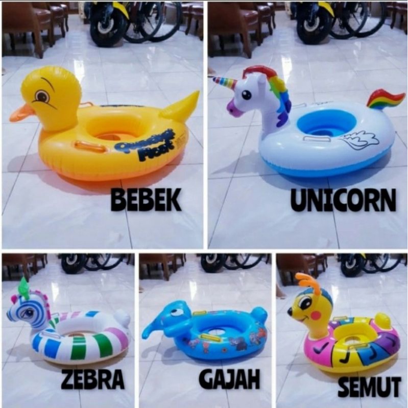 Pelampung Duduk Renang Anak Karakter Hewan - Ban Berenang Bayi Balita