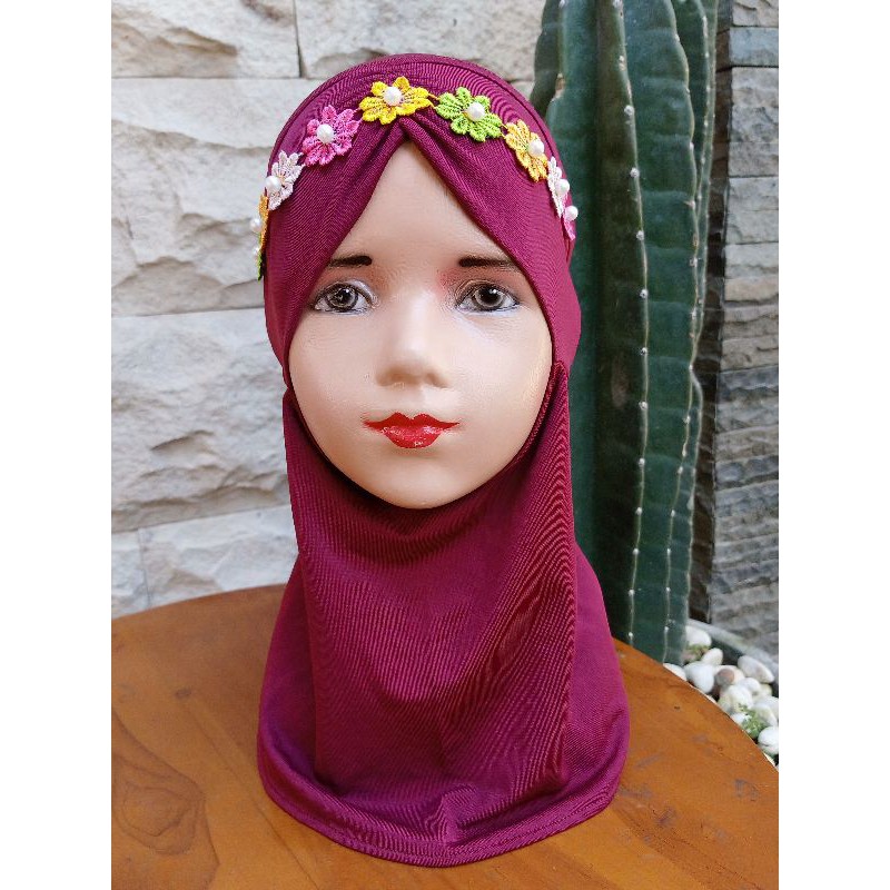 Preloved Jilbab Rainbow Flower by @almahyra_kids