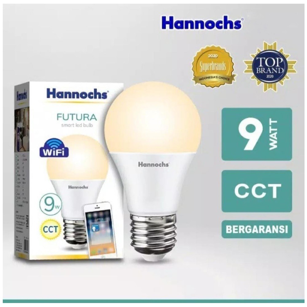 Hannochs Smart LED Futura 9 watt CCT Lampu WIFI