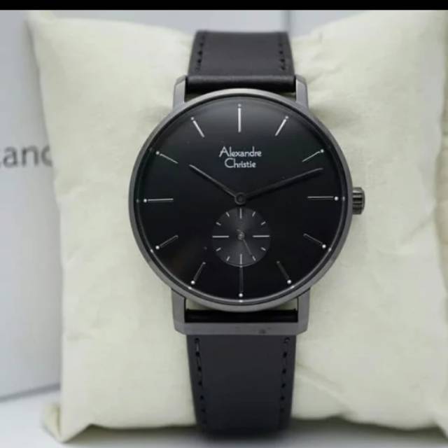 Alexandre christie original Ac8572mc full black jamtangan pria