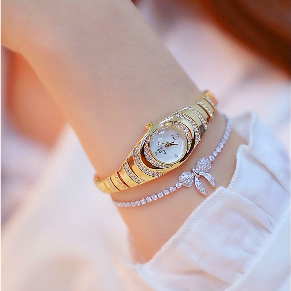 J99 - Jam Tangan Diamond Wanita - Bonus Gelang - Jam Wanita Impor Jam Anti Air Jam Berlian Jam Anti Karat Jam Stainless Steel - COD - Bayar di Tempat - Free Gelang-3