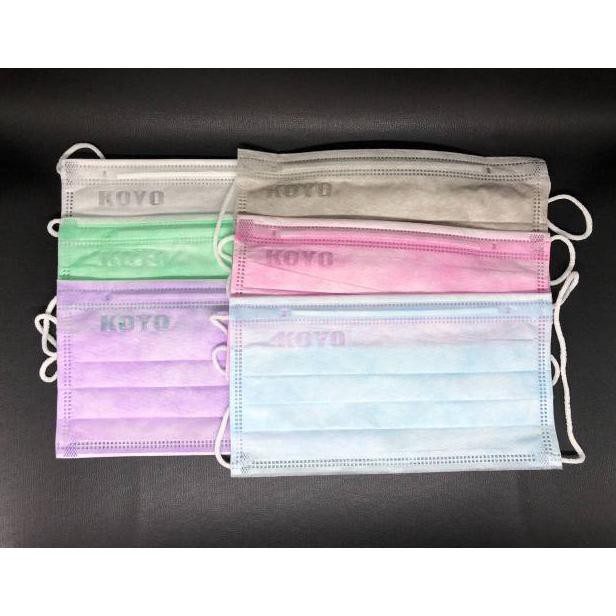 Terlaris Masker Penutup Wajah Mulut Debu Sensi Mask Koyo Warna Warni Earloop 3Ply