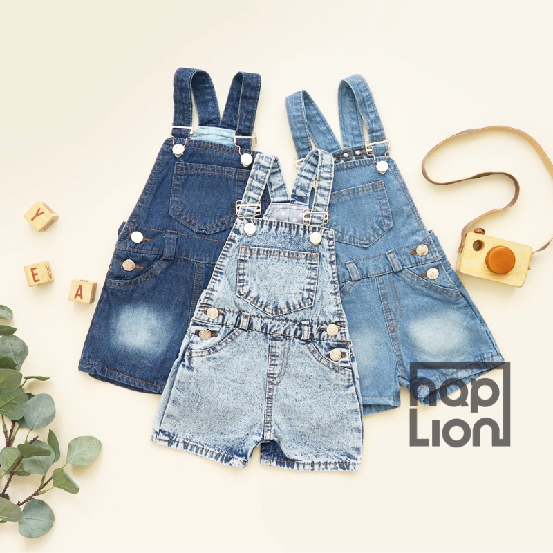 Overall Celana Pendek Jeans Anak Unisex Laki Perempuan 6 Bulan - 4 Tahun Baju Kodok | Haplion Kidswear