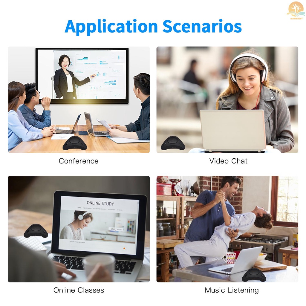 USB Speakerphone Conference Microphone with Speaker 360° Omnidirectional Mic Echo Cancellation PC Computer Laptop Microphone with Mute Function Volume Adjustment Plug &amp; Play for Office Home Business Skype Chatting Video Conference Gaming Online Class