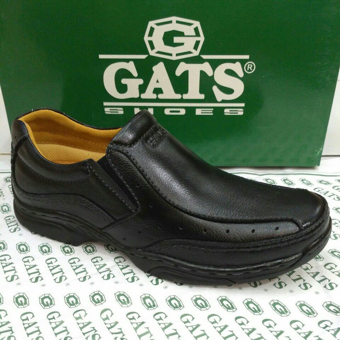 SEPATU KULIT ASLI GATS MP 2608 BLACK. ORIGINAL BY GATS