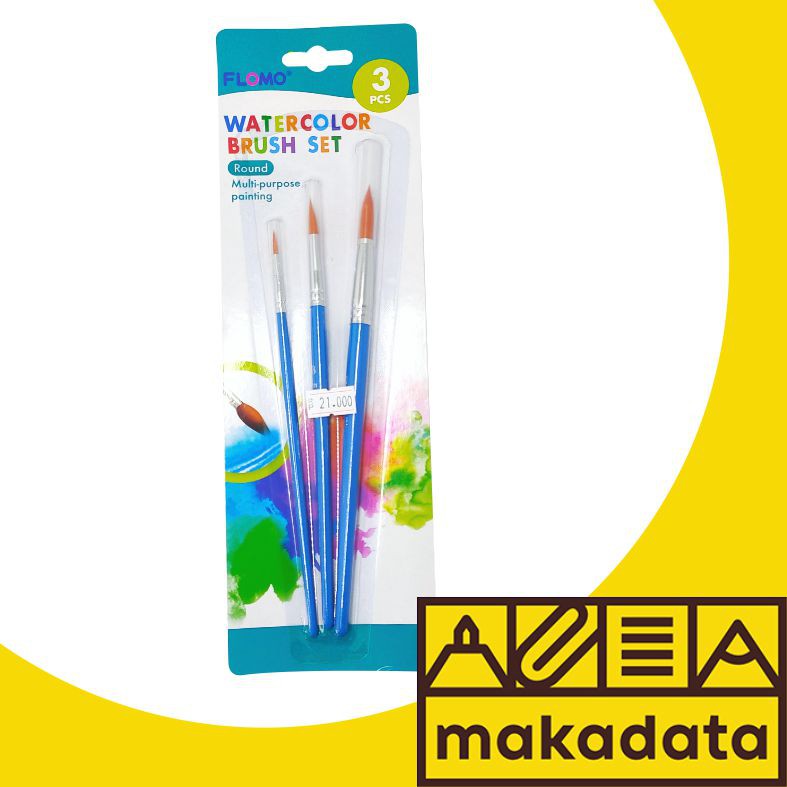 

KUAS / KUAS LUKIS ROUND FLOMO WATER COLOR BRUSH SET (1 SET ) MURAH