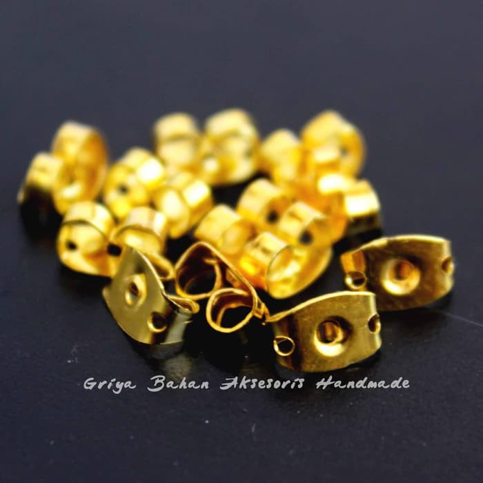 Stok Ready Pantat Anting Besi Emas    Bantalan Anting    Bahan Anting terakhir