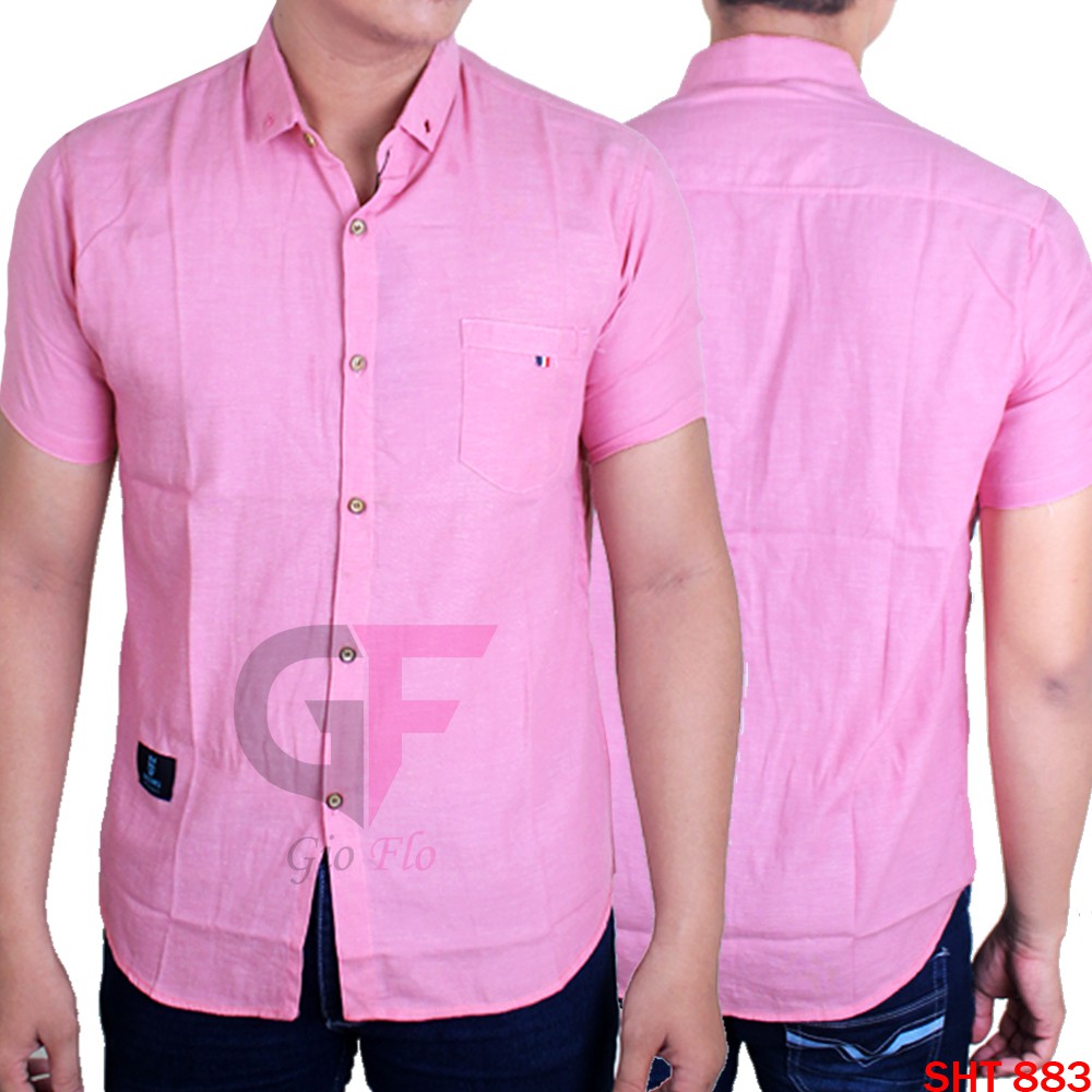 GIOFLO Kemeja Pria Lengan Pendek Oxford Polos Casual (Banyak Pilihan Warna)