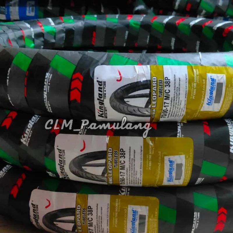 BAN LUAR KINGLAND 70/90-17 LEOPARD TUBLES 100%ORI