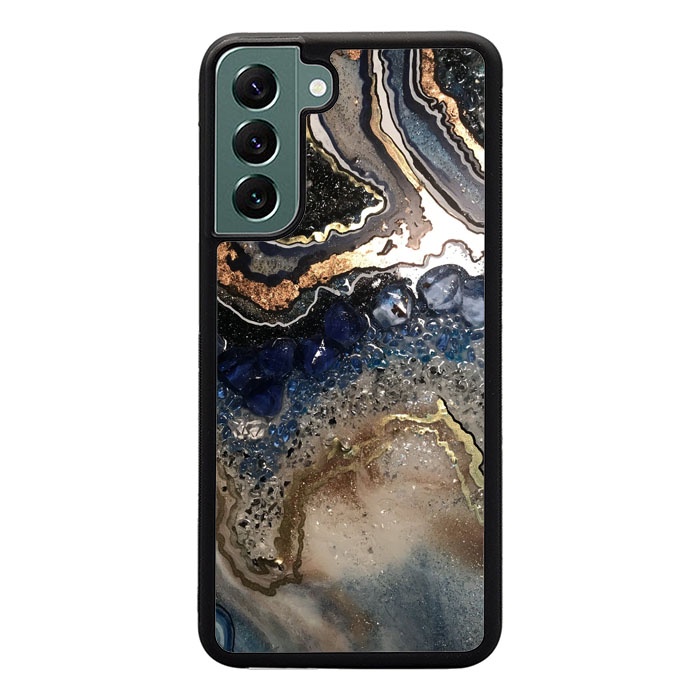 Case Samsung S22 S21 S20 Ultra Plus Pro FE 5g Resin Gold Blue B0690