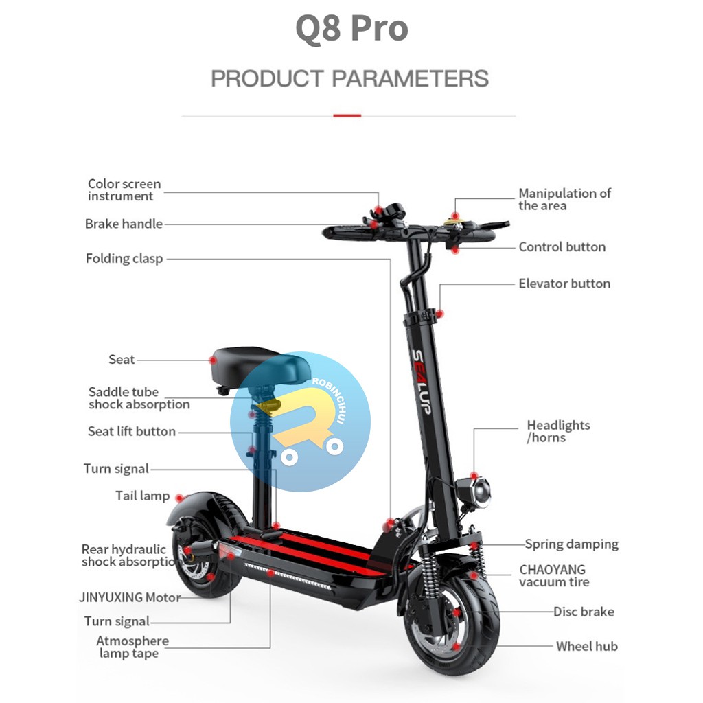 Scooter Listrik Q8 / Sepeda Listrik / Skuter Elektrik / Sekuter Listrik / Otoped Listrik