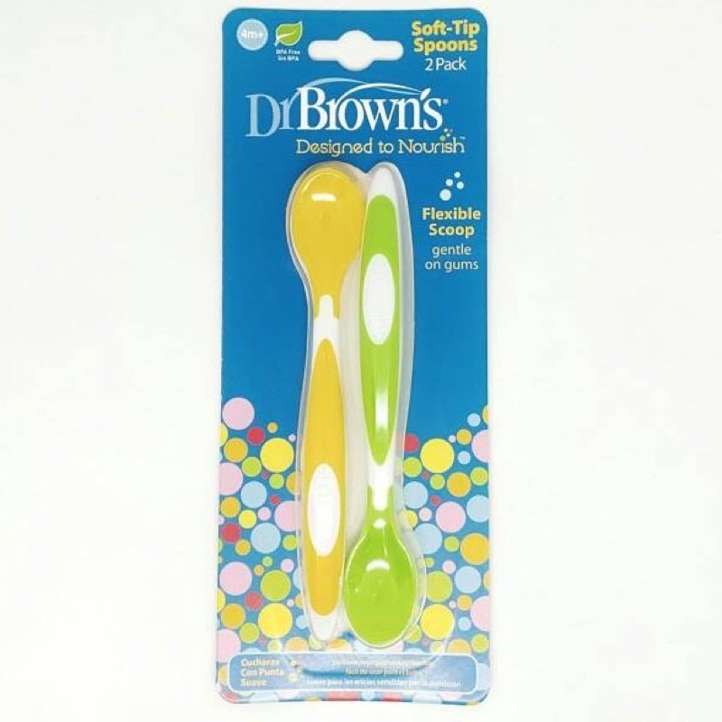 DR BROWNS Soft Tip Spoon Dr Brown dr brown’s sendok Mpasi Bayi Silikon Empuk Premium