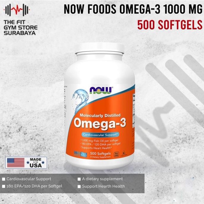 Now Foods Omega 3 1000Mg 500 Softgels Omega-3 Fish Oil