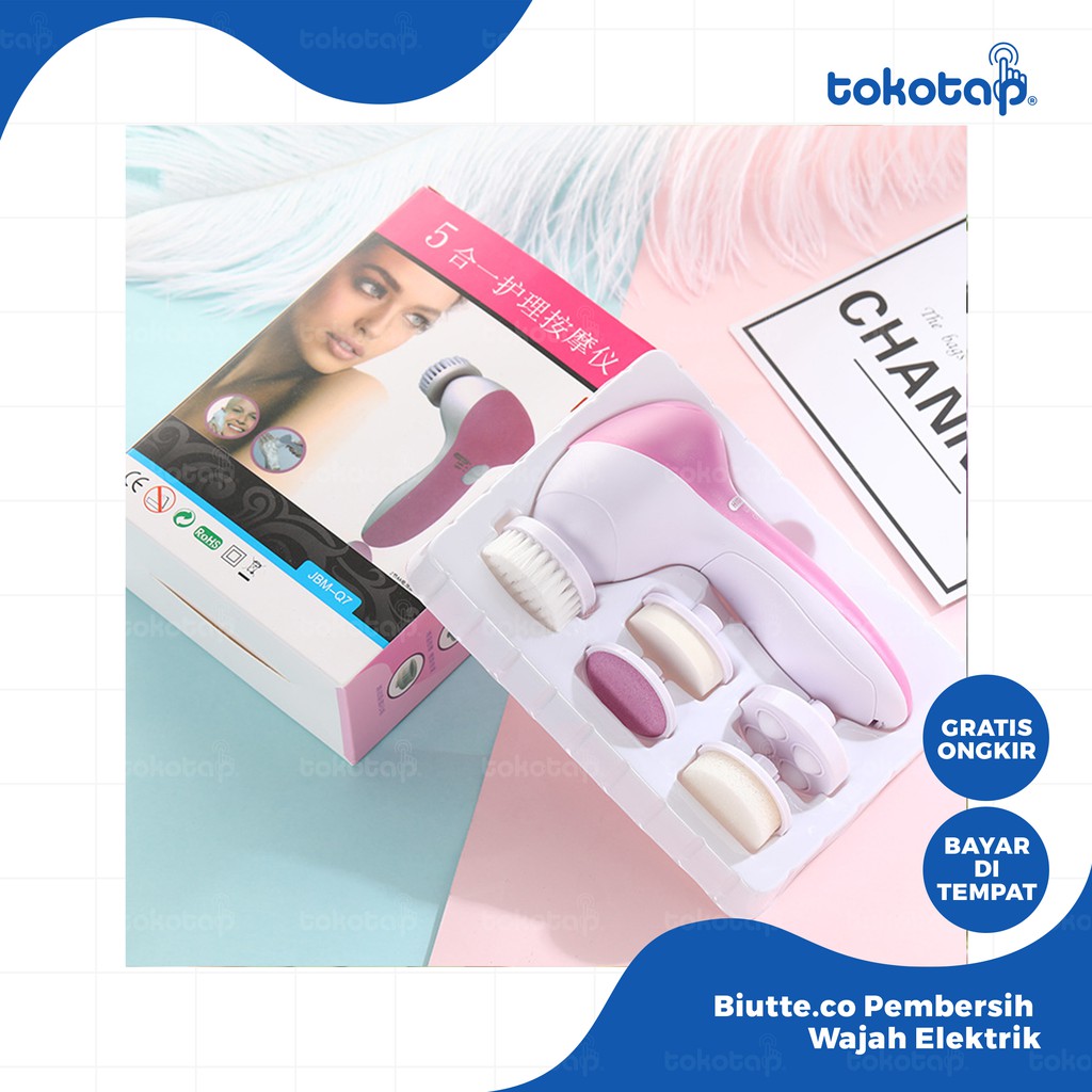 Biutte.co alat pembersih wajah elektrik sikat muka Lumispa Facial Care 5 in 1