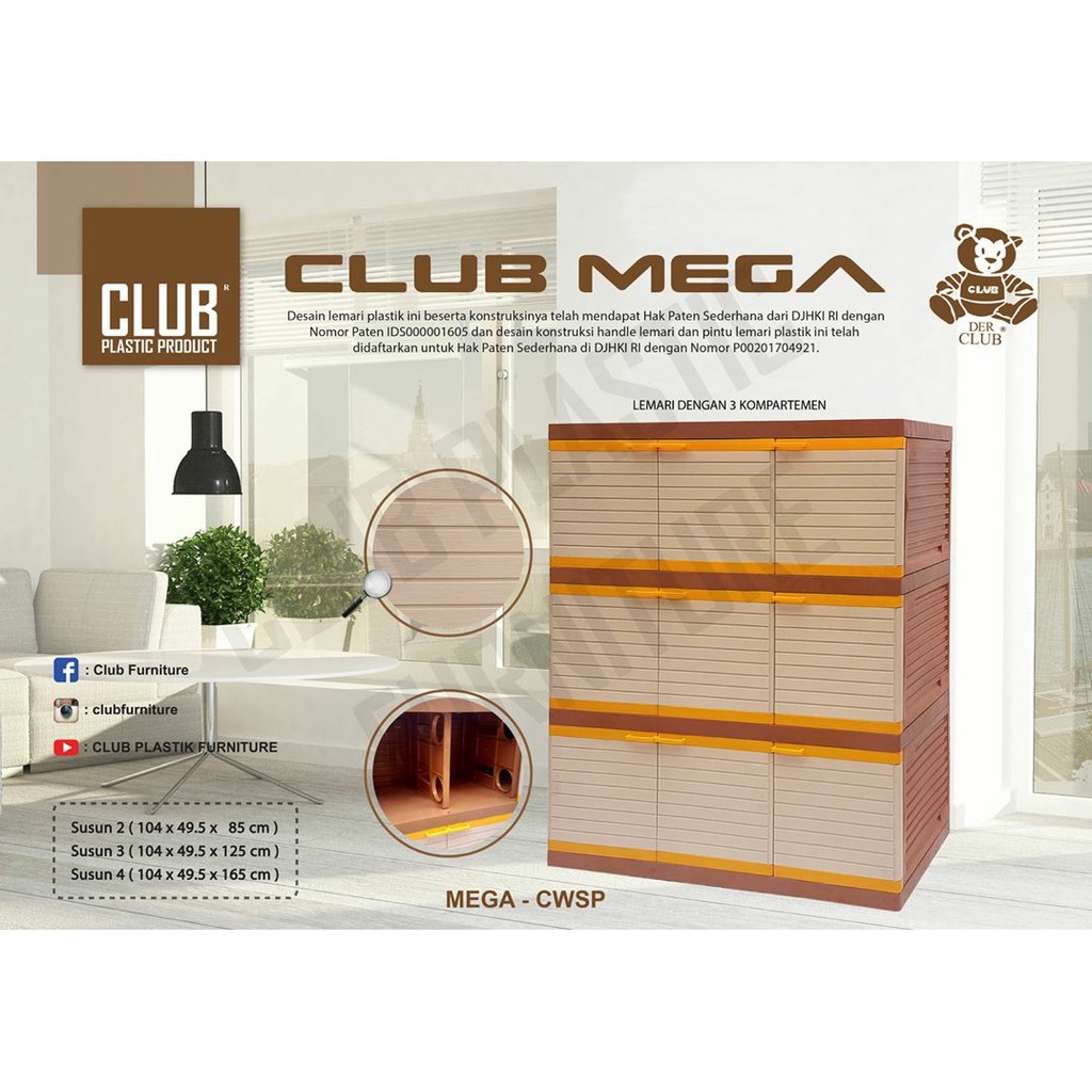  CLUB  MEGA  Lemari  Susun  Lemari  Plastik  Susun  Shopee 