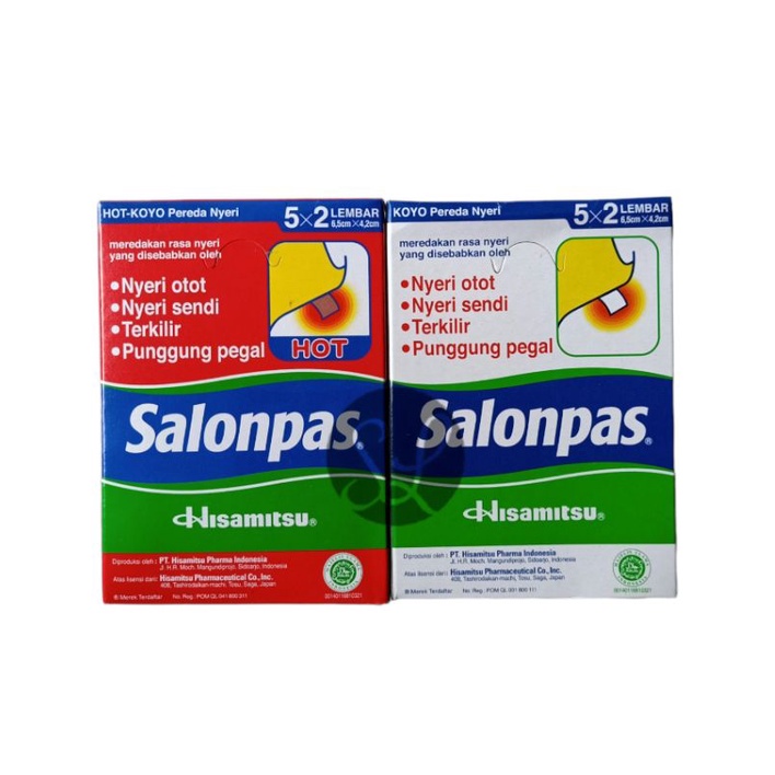 Salonpas Koyo Hijau 5Ex2 / Koyo Merah Hot 5Ex2m / Salonpas Koyo Hot dan Original Sachet