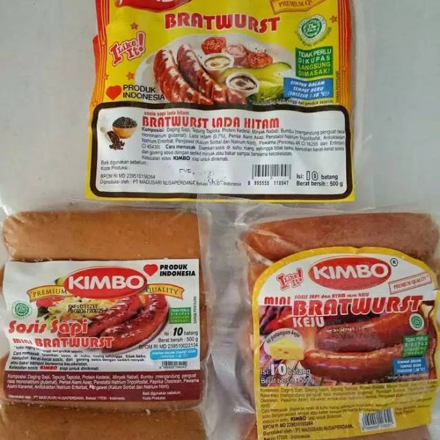 

SOSIS SAPI KIMBO BRATWURTS 500GR ISI 10 || Frozen Food Bandung