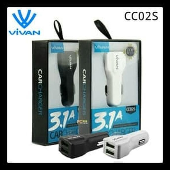 BEST SELLER CAR CHARGER VIVAN DUAL PORT 2USB ORIGINAL 100% CAS MOBIL HP 3.1A DISKON