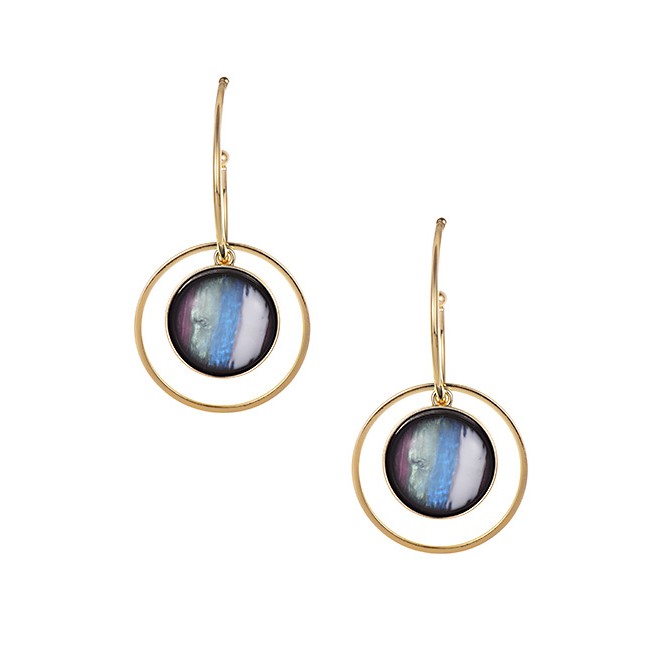 LRC Anting Tusuk Fashion Color Alloy Resin Irregular Shape Earrings
