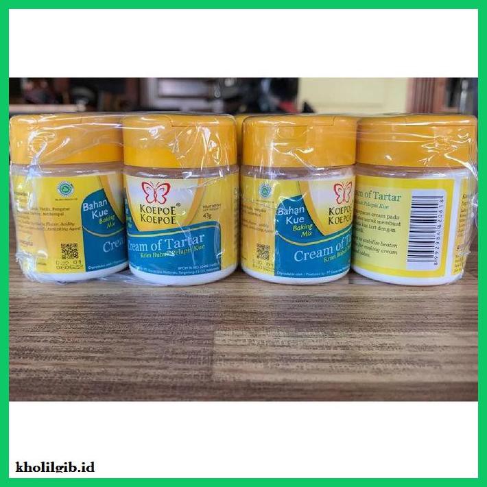 

Redwop-Gnikab- Cream Of Tartar 43 Gr - Krim Bubuk Pelapis Kue - Cap Koepoe Koepoe -Hallall.