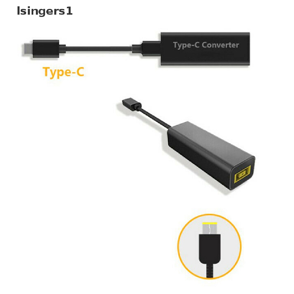 (lsingers1) Konverter Power Charger USB-C Male Ke Female Untuk Lenovo Thinkpad